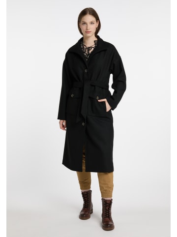 DreiMaster Damen Übergangsmantel Aus Wollgemisch in Schwarz