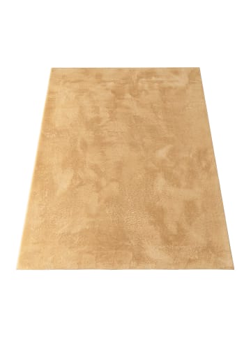 KADIMA DESIGN Teppich Kurzflor waschbar Einfarbig Wohnzimmer in Gelb