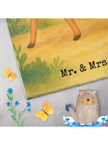 Mr. & Mrs. Panda Gästetuch Alpaka Stolz Design mit Spruch in Weiß