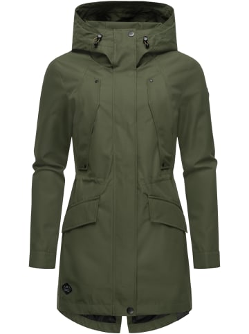 ragwear Regenmantel Begonia in Dark Olive