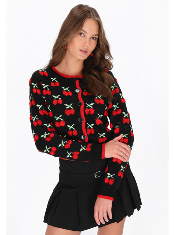 myMo Cardigan in black red