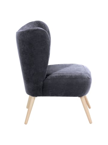 others SESSEL Kathy Bezug Veloursstoff Buche natur / anthrazit