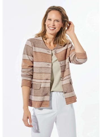 GOLDNER Jacke Jacke in Bouclé-Optik in beige / gemustert