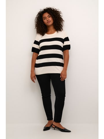 KAFFE curve Strickpullover KCmalia in Black/Turtledove Bold Stripe