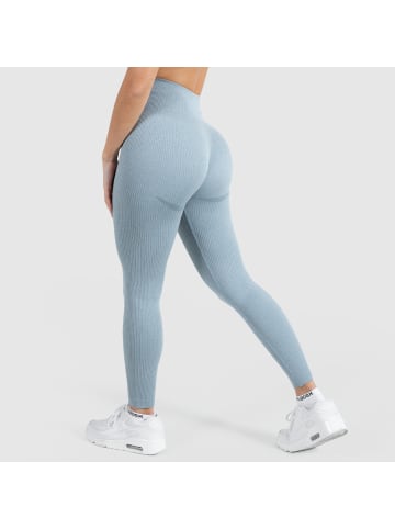 SMILODOX Kompression Leggings Amaze Ripp in Grau Melange