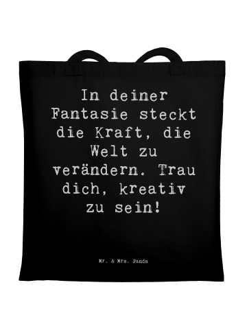 Mr. & Mrs. Panda umhängebeutel Spruch Die Freude an der Kreativi... in Schwarz
