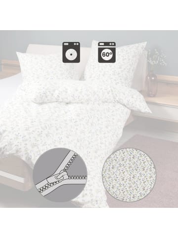 Janine Fein-Biber Bettwäsche in beere-grün-natur