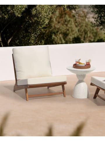 Beliani Gartenstuhl MICCIANO in Braun/Weiß - (W) 70 x (H) 71 x (L) 91 cm