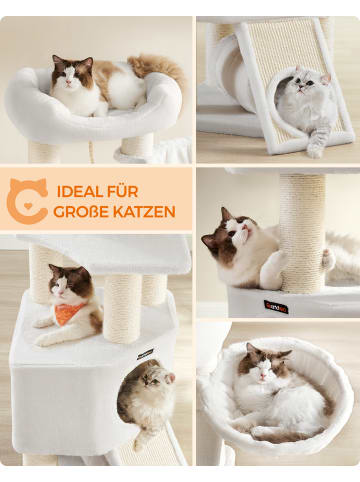 Feandrea Katzenbaum Clawfy in Cremeweiß - (B)50 x (H)141 x (T)50 cm