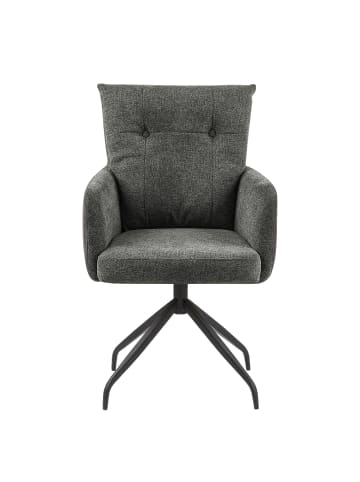 home24 Drehbarer Armlehnenstuhl Avatui 2er-Set in Vintage Dunkelbraun