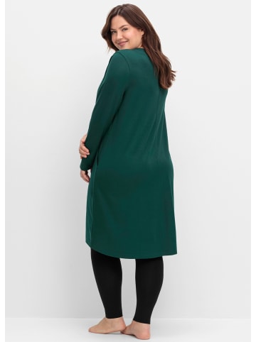 sheego Sweatkleid in tiefgrün