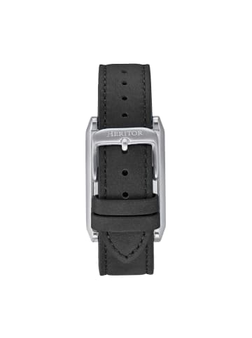 Heritor Esteban Uhr mit Lederarmband in Black/Silver