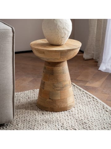 FineBuy Beistelltisch in Braun / Mango / 37x37x45