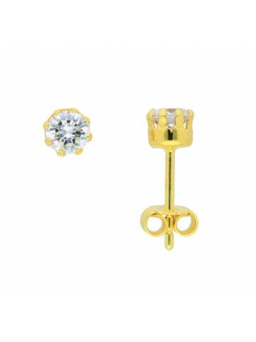 Adeliás Damen 333 Gold Ohrringe / Ohrstecker mit Zirkonia Ø 5 mm in gold