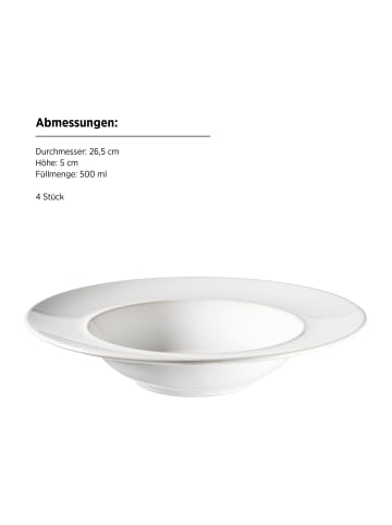 Mäser Pastateller Set, Steinzeug Unico in Weiß