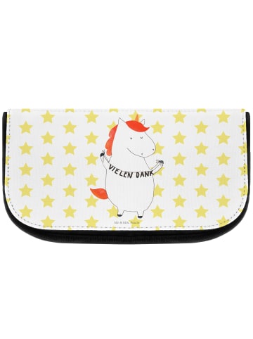 Mr. & Mrs. Panda Kosmetiktasche Einhorn Dankeschön mit Spruch in Weiß