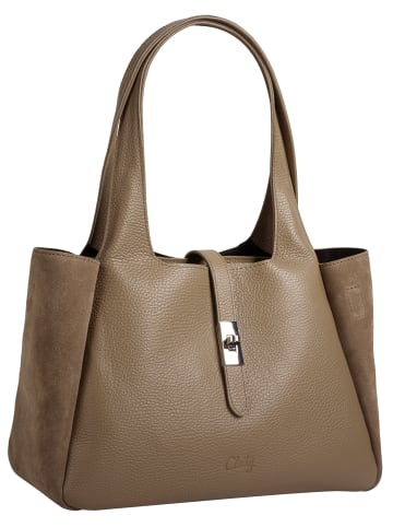 Cluty Shopper echt Leder in taupe
