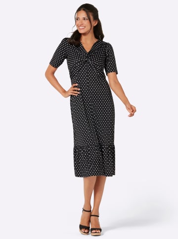 Sieh an! Jersey-Kleid in schwarz-weiß-getupft