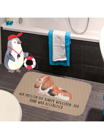 Mr. & Mrs. Panda Badteppich Hund Basset Hound mit Spruch in Hundeglück