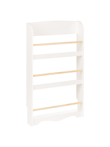 Beliani Bücherregal LILOET in Weiß/Braun - (W) 60 x (H) 100 x (L) 12 cm