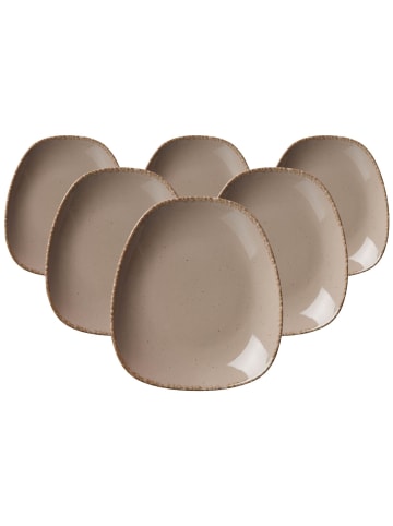 6er Set Beilagenteller Casa in Grau 19 x 16,5 cm