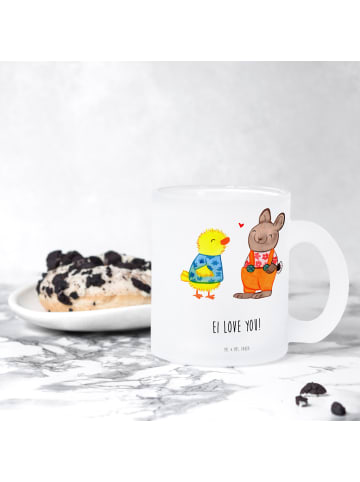 Mr. & Mrs. Panda Glasbecher Ostern Freundschaft mit Spruch in Transparent