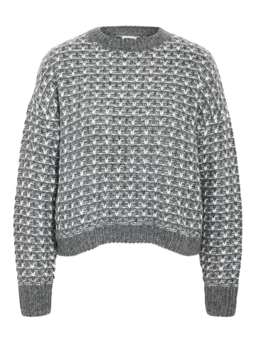 Noisy may Warmer Gemusterter Strickpullover in Grau