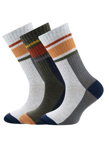 ewers 2er-Set Socken Rippe/Ringel in grün-grau