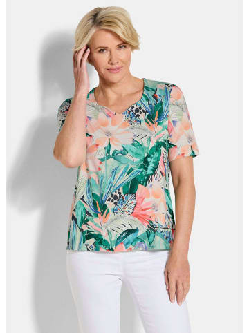 GOLDNER Kurzgröße:  Blusenshirt Jerseyshirt mit Dschungel-Print in bunt / gemustert