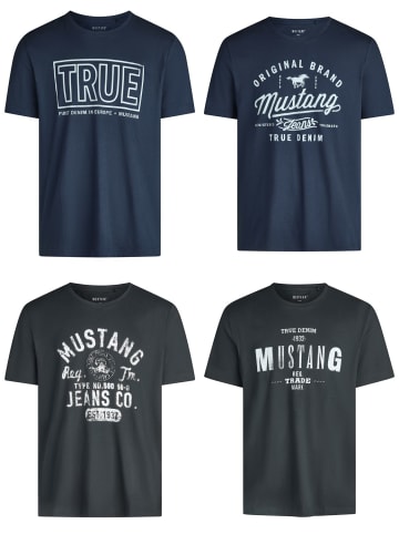 Mustang T-Shirt Basic Print 4er Pack in Mehrfarbig