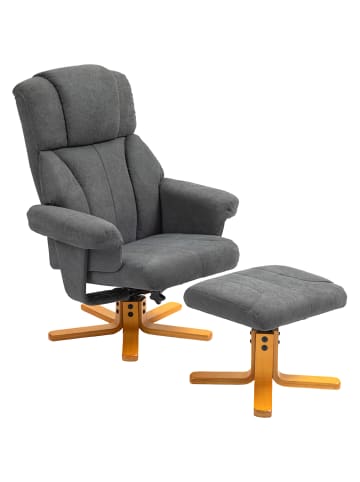 HOMCOM Relaxsessel in Dunkelgrau 79L x 80B x 104H cm