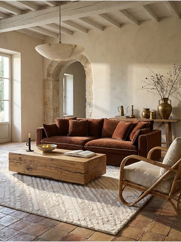 KADIMA DESIGN Teppich Kurzflor Strapazierfähig ARLEN Rautenlinien Muster Wohnzimmer in Creme