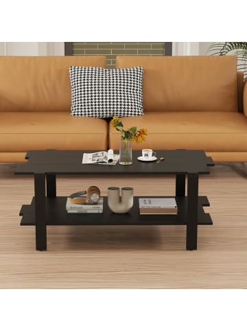 COSTWAY Couchtisch 2-stufiger in Schwarz
