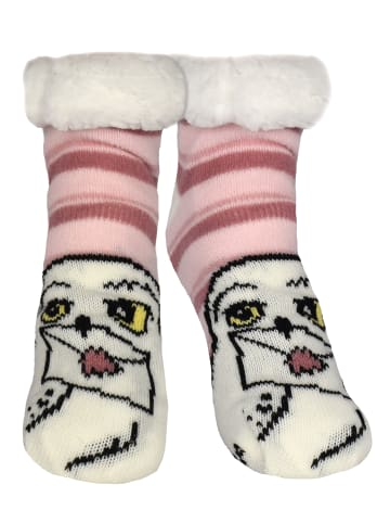 Harry Potter Harry Potter Hüttensocken Hedwig Haussocken warme Kuschelsocken in rosa