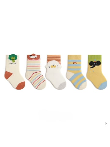 MUNADUNA 5er-Pack Kindersocken mit Tierparty-Motiv