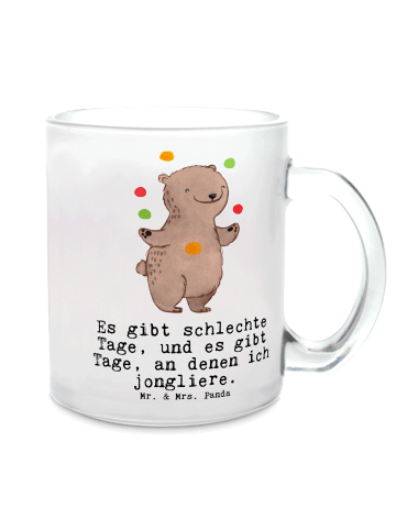Mr. & Mrs. Panda Glühweinbecher Bär Jonglieren mit Spruch in Transparent