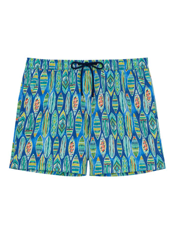 HOM Badeshorts Beach Boxer Marbella in blue print