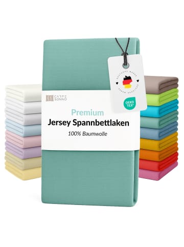 Carpe Sonno Edel-Jersey Spannbettlaken in Aqua