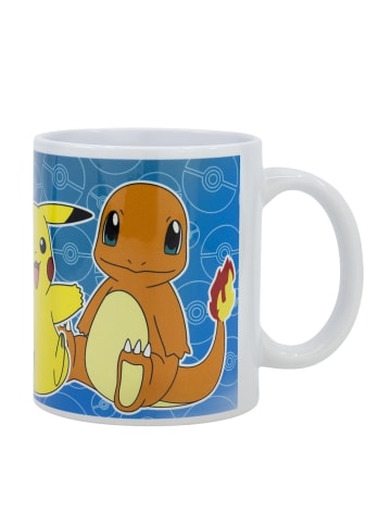 Pokémon Tasse Pikachu Schiggy Glumanda im Geschenkkarton in Blau