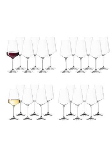 LEONARDO 24er Set Rotwein- und Weißweingläser Puccini transparent in transparent