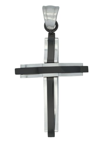 Adeliás Unisex Anhänger – Kreuz Kreuzanhänger aus Edelstahl in weiß