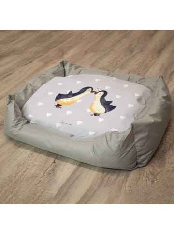 Mr. & Mrs. Panda Katzenkorb Pinguin Liebe ohne Spruch in Grau Pastell