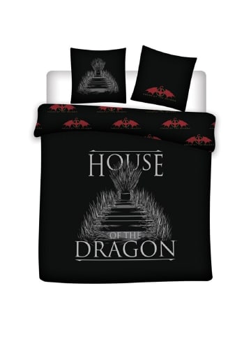 COFI 1453 Game of Thrones Doppelbettwäsche Set – 1x Deckenbezug 240x220 & 2x in Schwarz