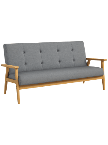 HOMCOM 3-Sitzer-Sofa-154,5B x 69,5T x 73H cm-Dunkelgrau