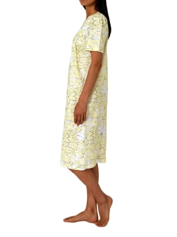 NORMANN kurzarm Nachthemd Design Knopfleiste am Hals - 85470 in vanille