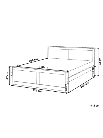 Beliani Doppelbett DAUPHIN in Braun - (W) 129 x (H) 82 x (L) 206 cm