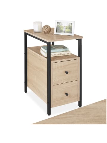 tectake Nachttisch Tullamore 30 x 49,5 x 61,5 cm, Industrial Holz hell, Eiche Sonoma
