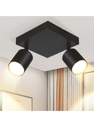 ZMH Deckenleuchte in schwarz 2-flammige GU10 Modern schwenkbar Deckenspot