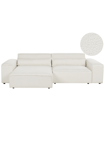 Beliani Ecksofa HELLNAR in Weiß - (W) 262 x (H) 70 x (L) 176 cm rechtsseitig