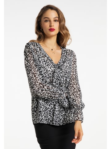 faina Damen Bluse in Weiss Schwarz
